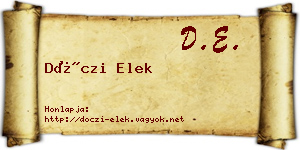 Dóczi Elek névjegykártya