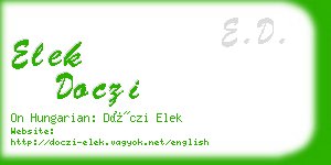 elek doczi business card